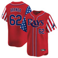 Tampa Bay Rays #62 Jonathan Aranda Player Red 2025 Independence Day Vapor Premier Limited Stitched Baseball Jersey