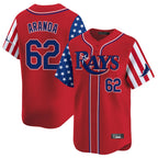 Tampa Bay Rays #62 Jonathan Aranda Player Red 2025 Independence Day Vapor Premier Limited Stitched Baseball Jersey