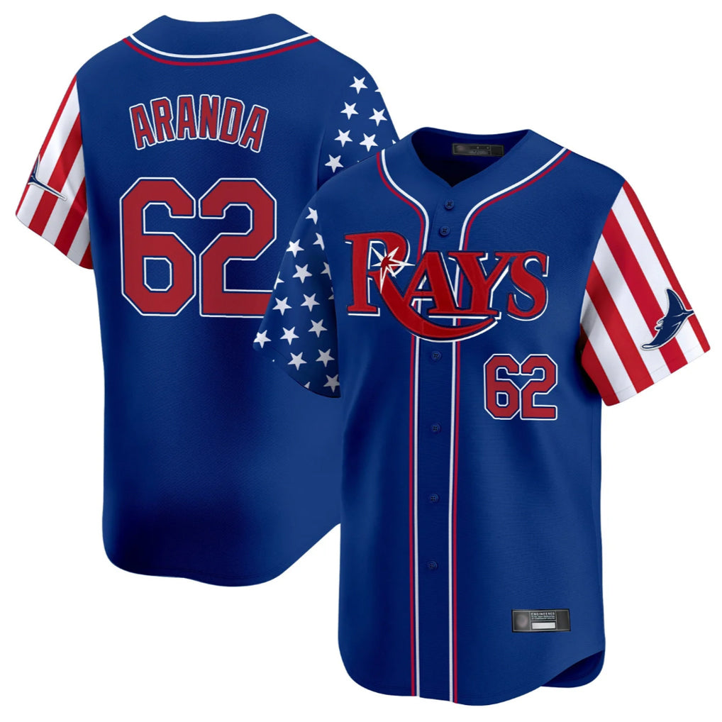 Tampa Bay Rays #62 Jonathan Aranda Player Royal 2025 Independence Day Vapor Premier Limited Stitched Baseball Jersey