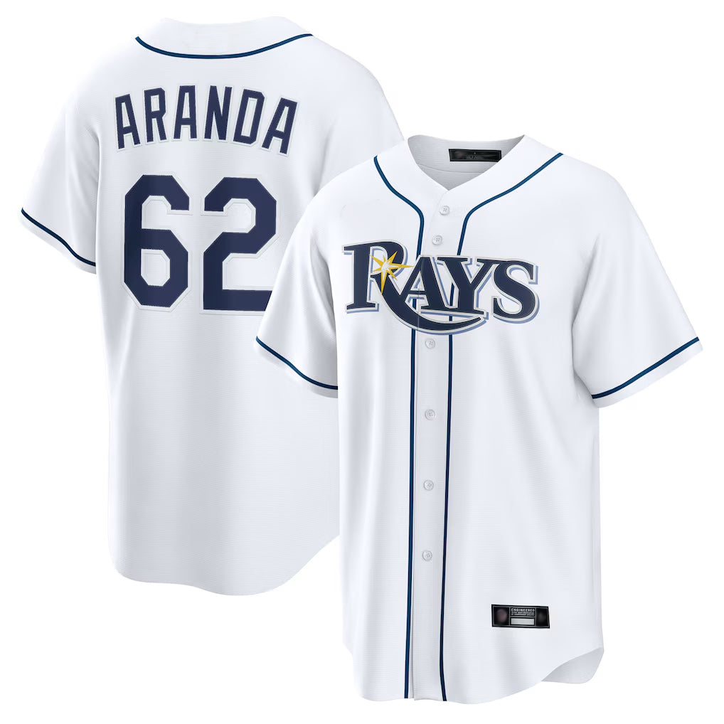 Tampa Bay Rays #62 Jonathan Aranda Player White Home Game Stitched Baseball Jersey