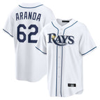 Tampa Bay Rays #62 Jonathan Aranda Player White Home Game Stitched Baseball Jersey