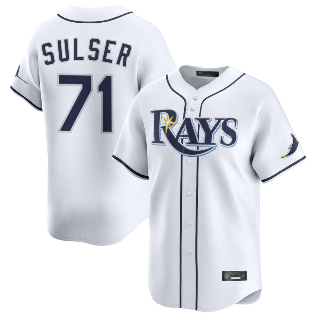 Tampa Bay Rays #71 Cole Sulser Player White Home Limited Stitched Baseball Jersey