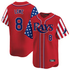 Tampa Bay Rays #8 Brandon Lowe Player Red 2025 Independence Day Vapor Premier Limited Stitched Baseball Jersey