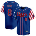Tampa Bay Rays #8 Brandon Lowe Player Royal 2025 Independence Day Vapor Premier Limited Stitched Baseball Jersey