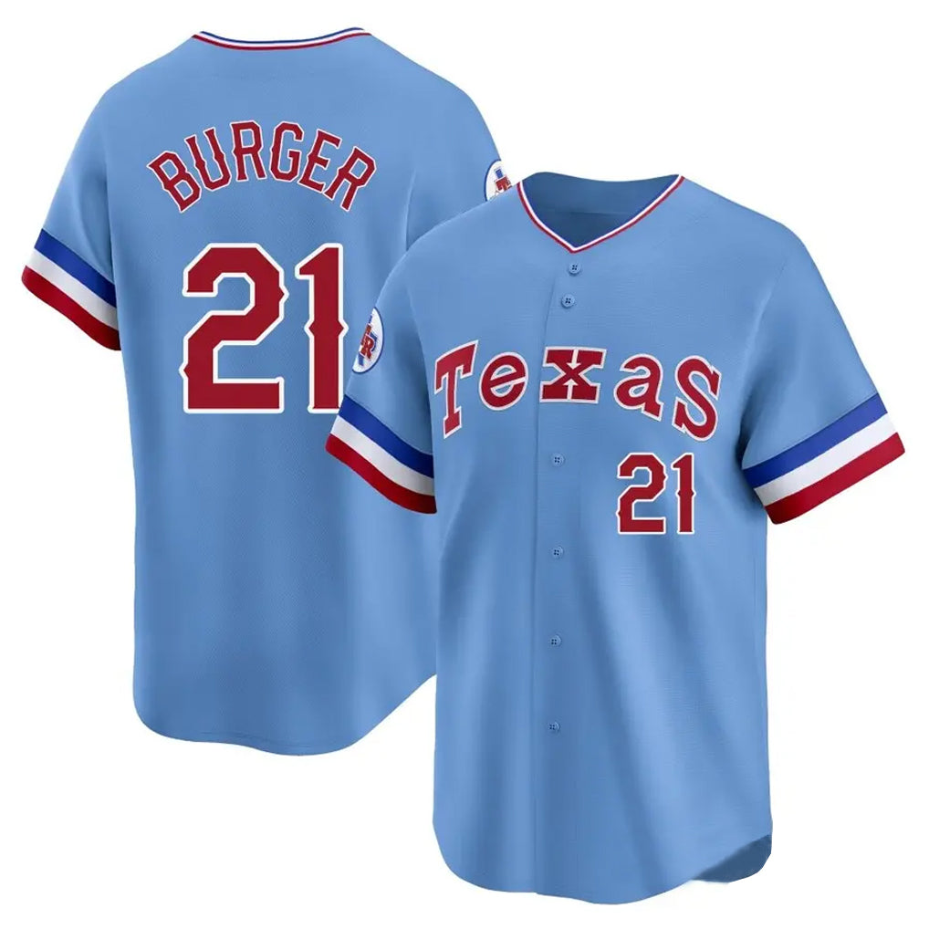 Texas Rangers #21 Jake Burger Player Light Blue Cooperstown Collection Limited Stitched Baseball Jersey