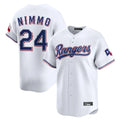 Texas Rangers #24 Brandon Nimmo Player White Home Limited Stitched Baseball Jersey