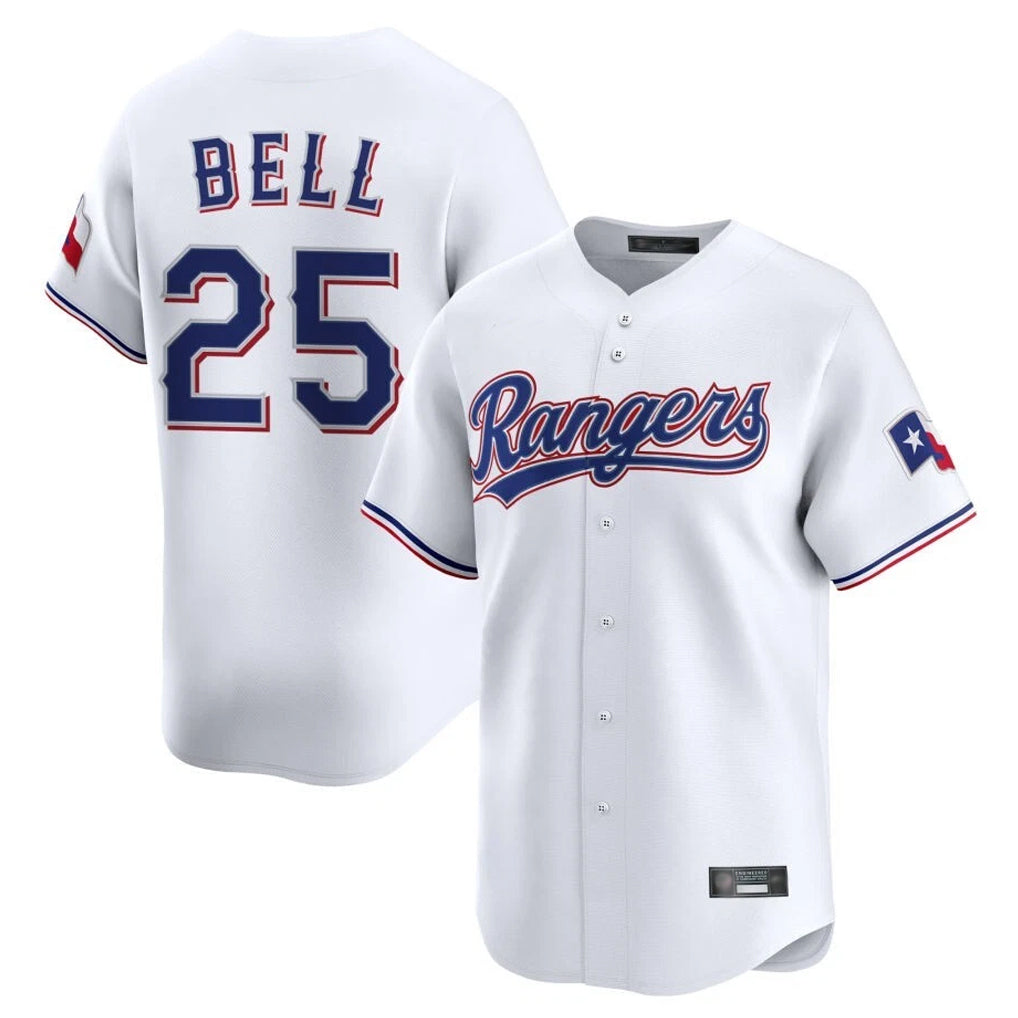 Texas Rangers #25 Buddy Bell Player White Home Limited Stitched Baseball Jersey