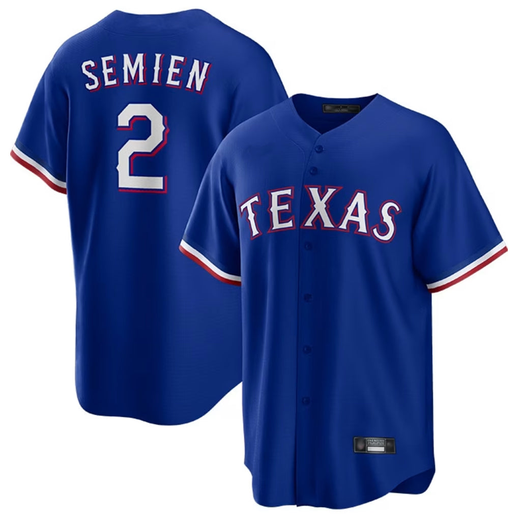 Texas Rangers #2 Marcus Semien Player Royal Home Game Stitched Baseball Jersey