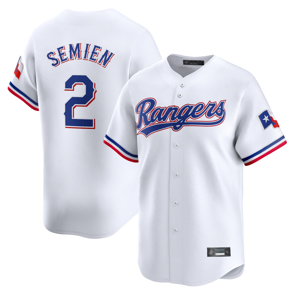 Texas Rangers #2 Marcus Semien Player White Home Limited Stitched Baseball Jersey