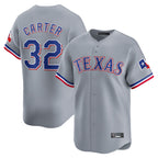 Texas Rangers #32 Evan Carter Player Gray Home Limited Stitched Baseball Jersey