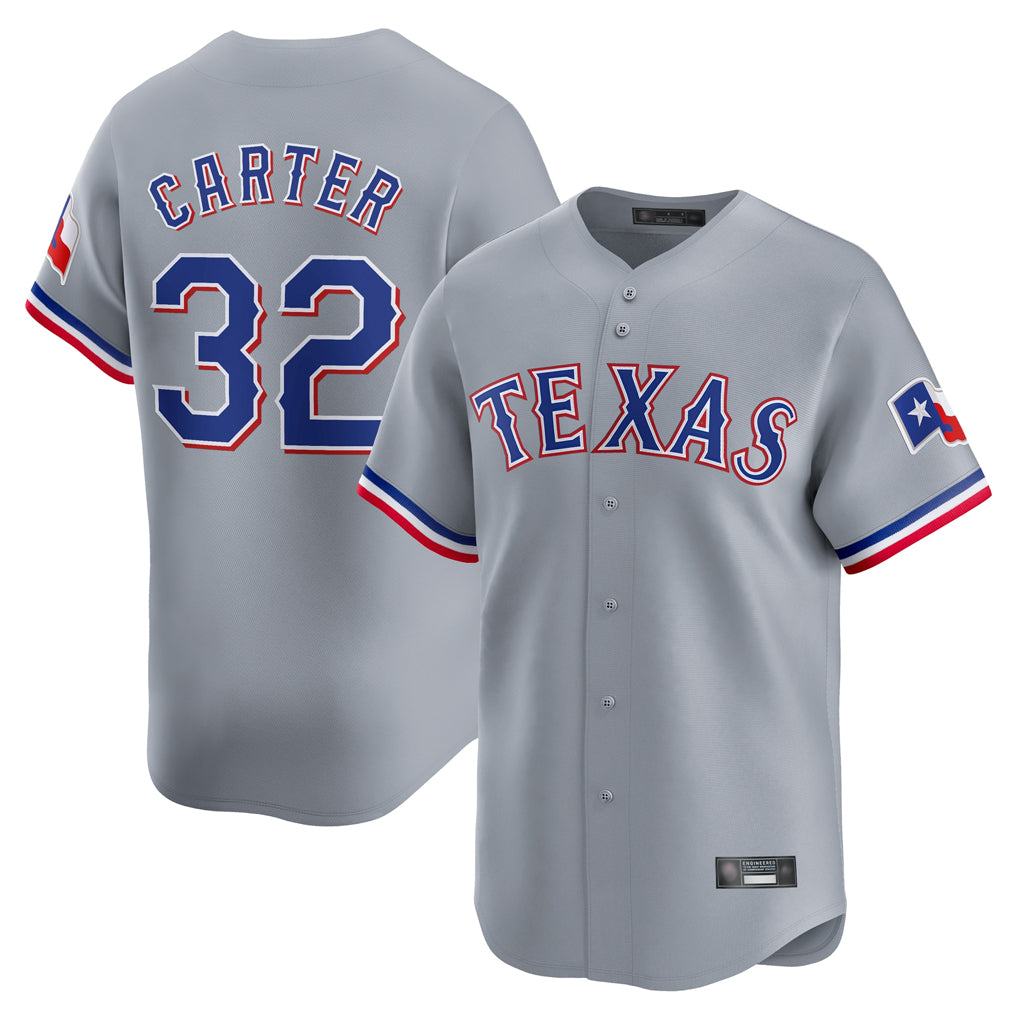 Texas Rangers #32 Evan Carter Player Gray Home Limited Stitched Baseball Jersey