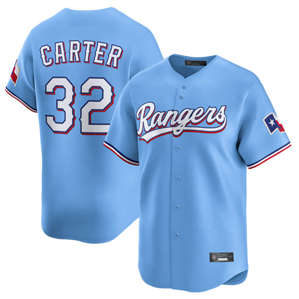 Texas Rangers #32 Evan Carter Player Light Blue Home Limited Stitched Baseball Jersey