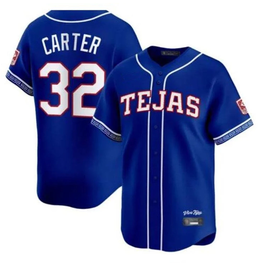 Texas Rangers #32 Evan Carter Player Royal 2026 City Connect Premier Stitched Baseball Jersey