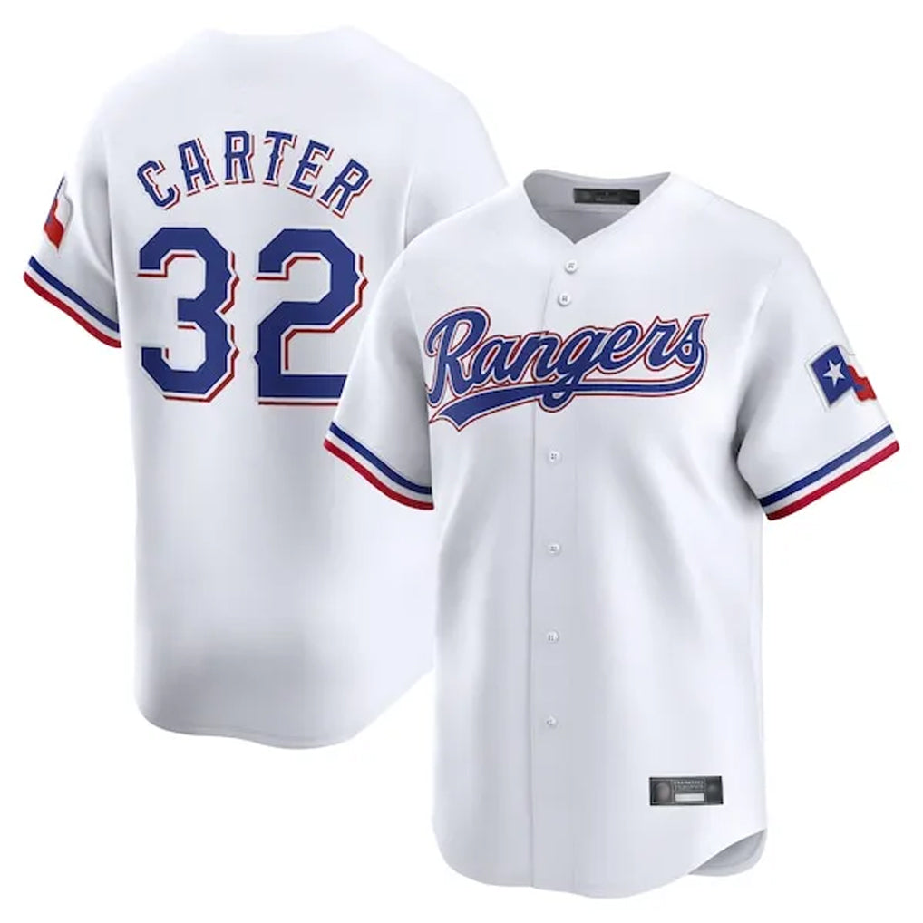Texas Rangers #32 Evan Carter Player White Home Limited Stitched Baseball Jersey