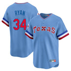 Texas Rangers #34 Nolan Ryan Player Light Blue Cooperstown Collection Limited Stitched Baseball Jersey