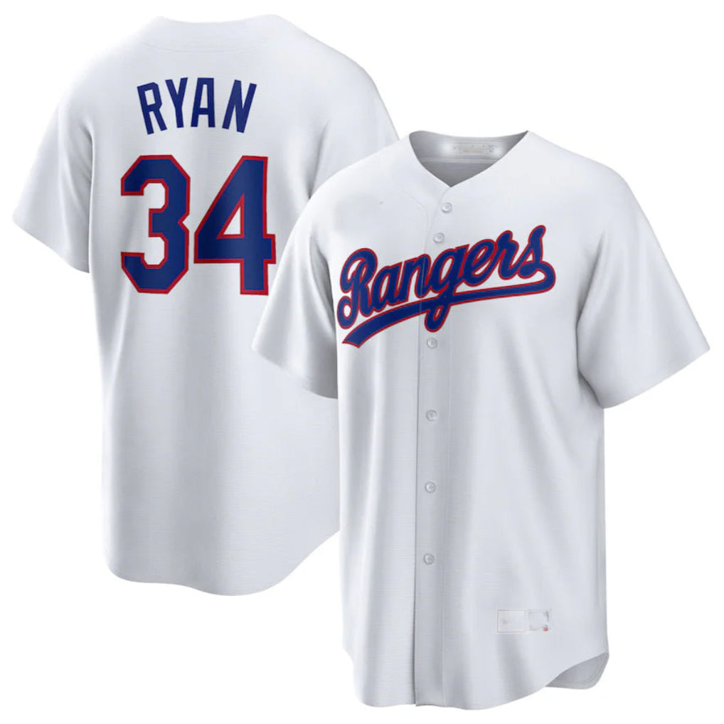 Texas Rangers #34 Nolan Ryan Player White Home Game Stitched Baseball Jersey