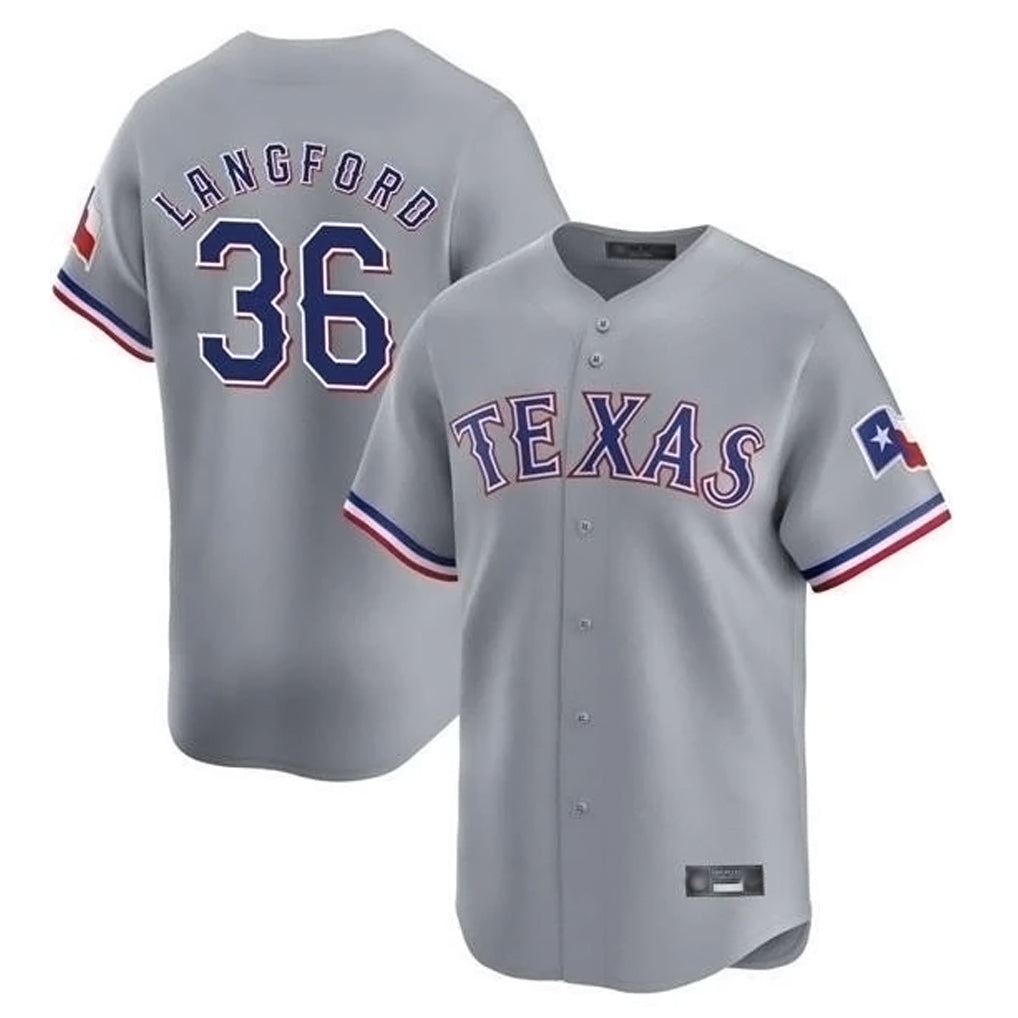 Texas Rangers #36 Wyatt Langford Player Gray Home Limited Stitched Baseball Jersey