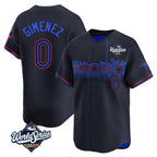 Toronto Blue Jays #0 Andres Gimenez Player Black 2025 World Series City Connect Stitched Baseball Jersey
