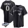 Toronto Blue Jays #0 Andres Gimenez Player Black 2025 World Series Game Stitched Baseball Jersey