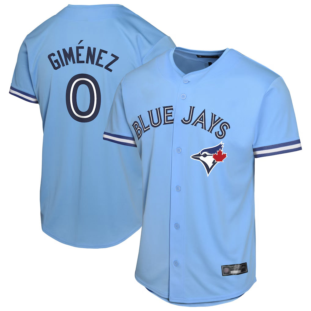 Toronto Blue Jays #0 Andres Gimenez Player Blue Home Game Stitched Baseball Jersey