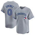 Toronto Blue Jays #0 Andres Gimenez Player Gray Home Game Stitched Baseball Jersey