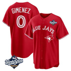 Toronto Blue Jays #0 Andres Gimenez Player Red 2025 World Series Limited Stitched Baseball Jersey