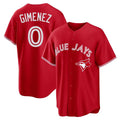 Toronto Blue Jays #0 Andres Gimenez Player Red Home Game Stitched Baseball Jersey