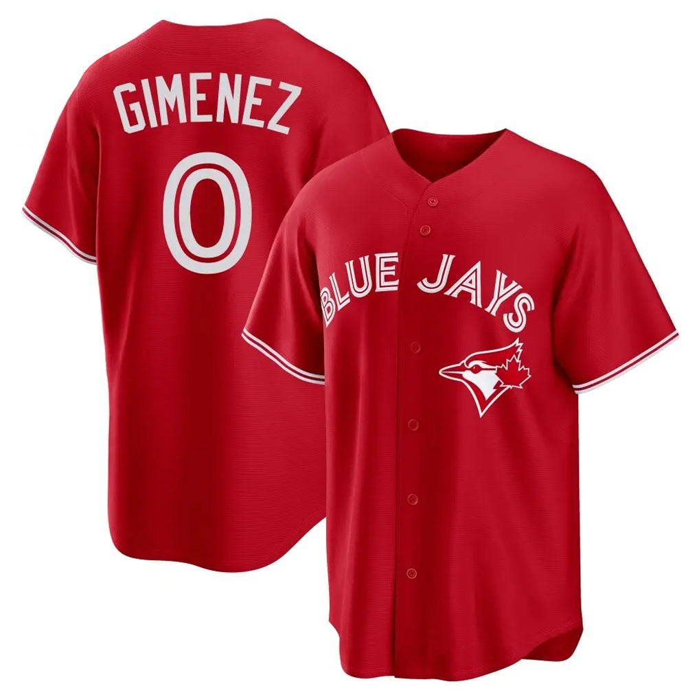 Toronto Blue Jays #0 Andres Gimenez Player Red Home Game Stitched Baseball Jersey
