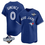 Toronto Blue Jays #0 Andres Gimenez Player Royal 2025 World Series Limited Stitched Baseball Jersey