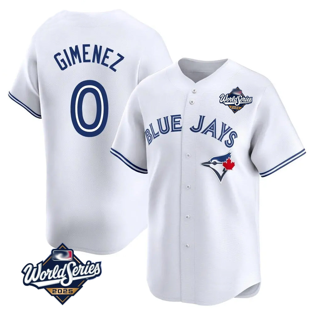 Toronto Blue Jays #0 Andres Gimenez Player White 2025 World Series Limited Stitched Baseball Jersey