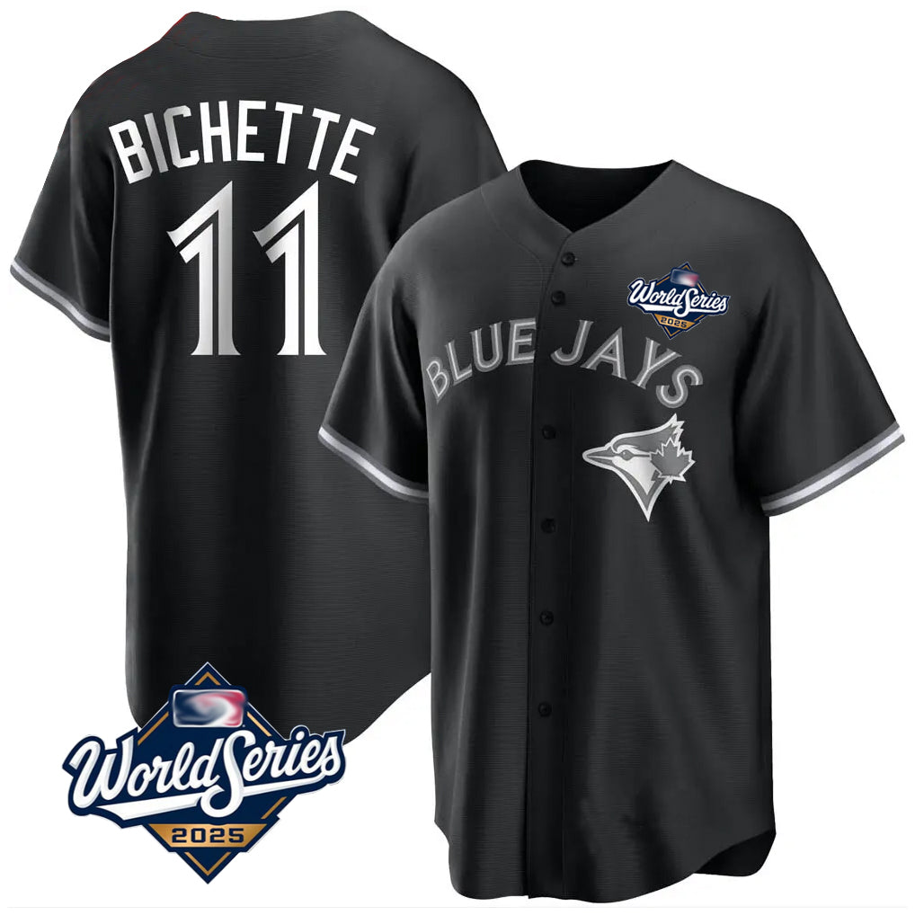 Toronto Blue Jays #11 Bo Bichette Player Black 2025 World Series Game Stitched Baseball Jersey