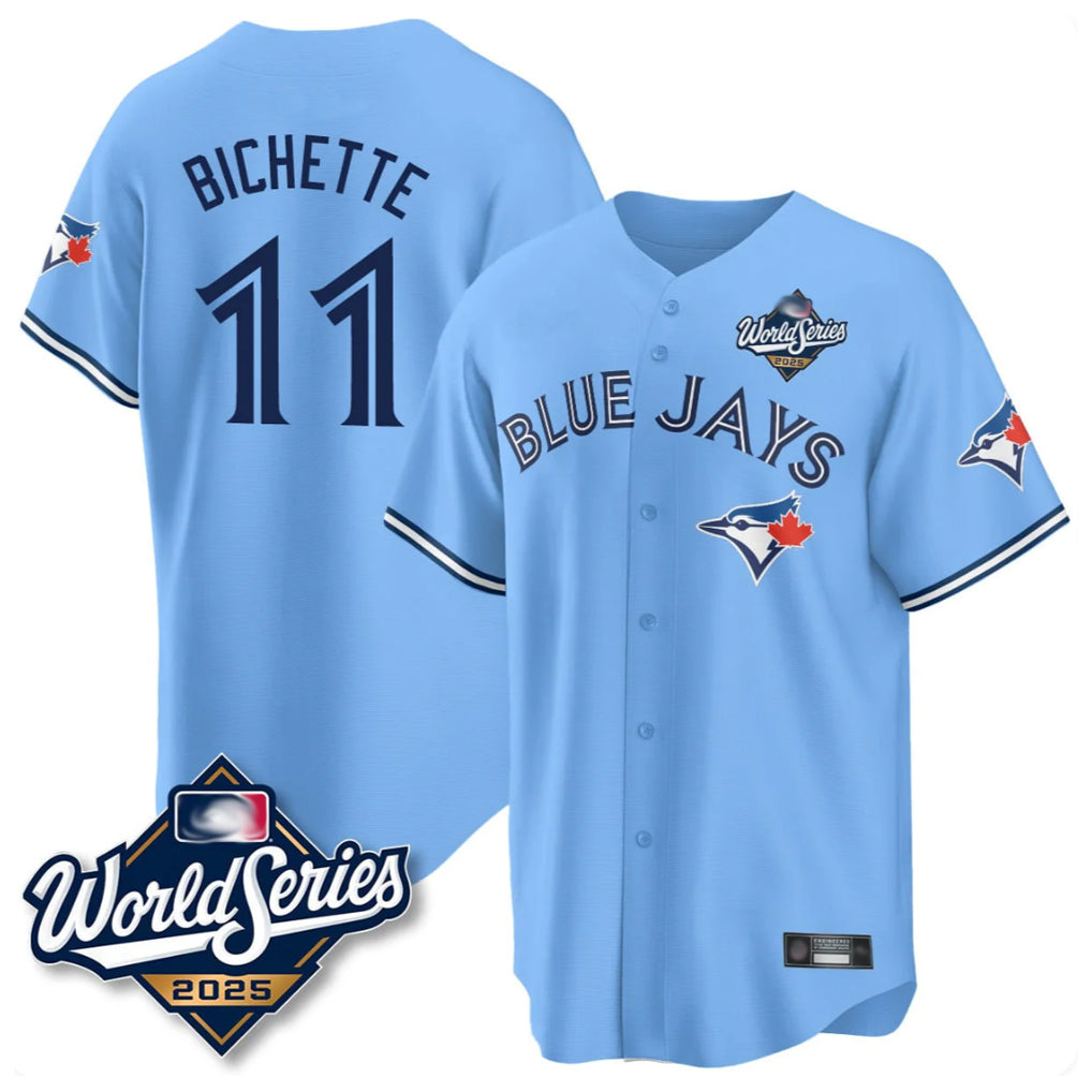 Toronto Blue Jays #11 Bo Bichette Player Blue 2025 World Series Game Stitched Baseball Jersey