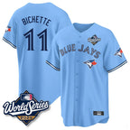 Toronto Blue Jays #11 Bo Bichette Player Blue 2025 World Series Game Stitched Baseball Jersey