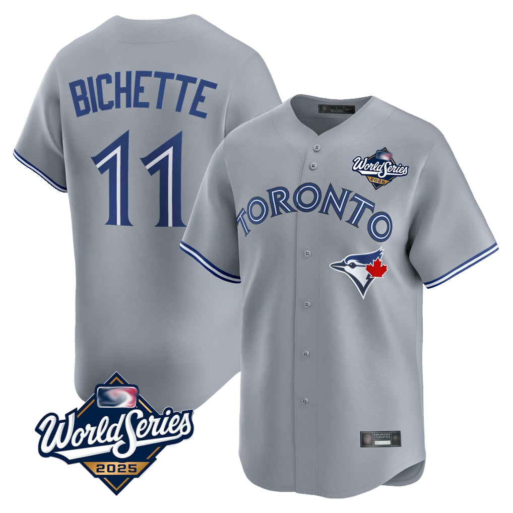 Toronto Blue Jays #11 Bo Bichette Player Gray 2025 World Series Limited Home Stitched Baseball Jersey
