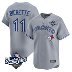 Toronto Blue Jays #11 Bo Bichette Player Gray 2025 World Series Limited Home Stitched Baseball Jersey