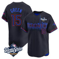 Toronto Blue Jays #15 Chad Green Player Black&Blue 2025 World Series City Connect Stitched Baseball Jersey