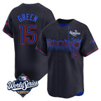 Toronto Blue Jays #15 Chad Green Player Black&Blue 2025 World Series City Connect Stitched Baseball Jersey