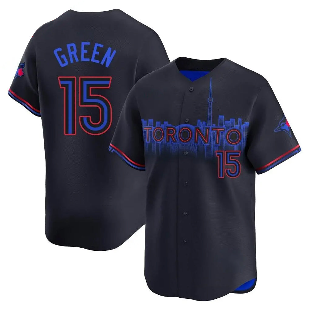 Toronto Blue Jays #15 Chad Green Player Black&Blue City Connect Limited Stitched Baseball Jersey