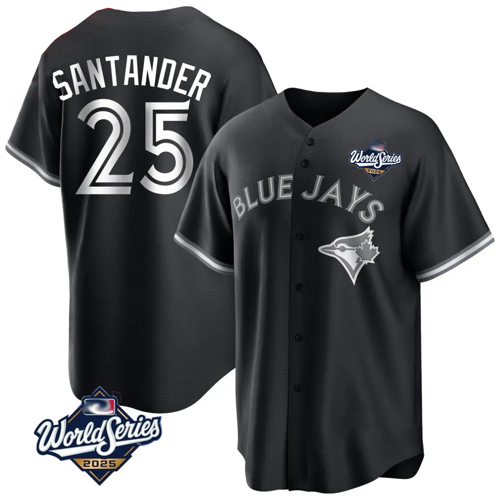 Toronto Blue Jays #25 Anthony Santander Player Black 2025 World Series City Connect Limited Stitched Baseball Jersey