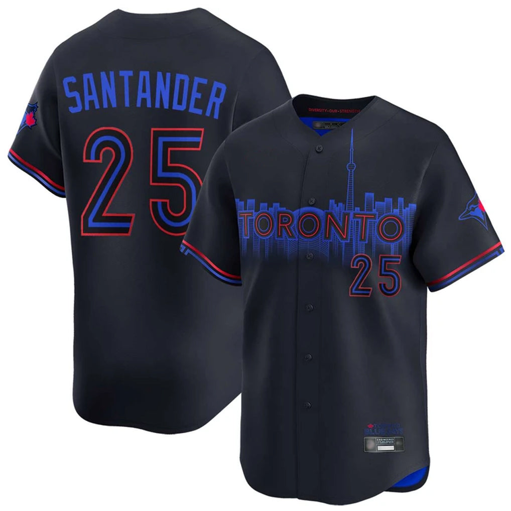 Toronto Blue Jays #25 Anthony Santander Player Black&Blue City Connect Limited Stitched Baseball Jersey