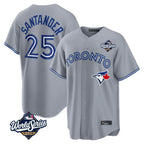 Toronto Blue Jays #25 Anthony Santander Player Gray 2025 World Series Home Limited Stitched Baseball Jersey