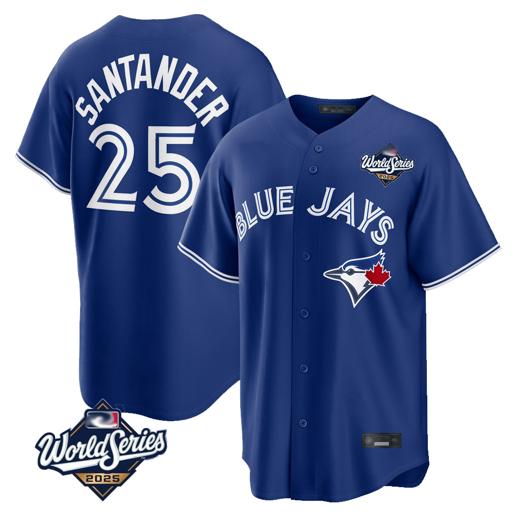 Toronto Blue Jays #25 Anthony Santander Player Navy 2025 World Series Home Limited Stitched Baseball Jersey