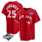 Toronto Blue Jays #25 Anthony Santander Player Red 2025 World Series Home Limited Stitched Baseball Jersey
