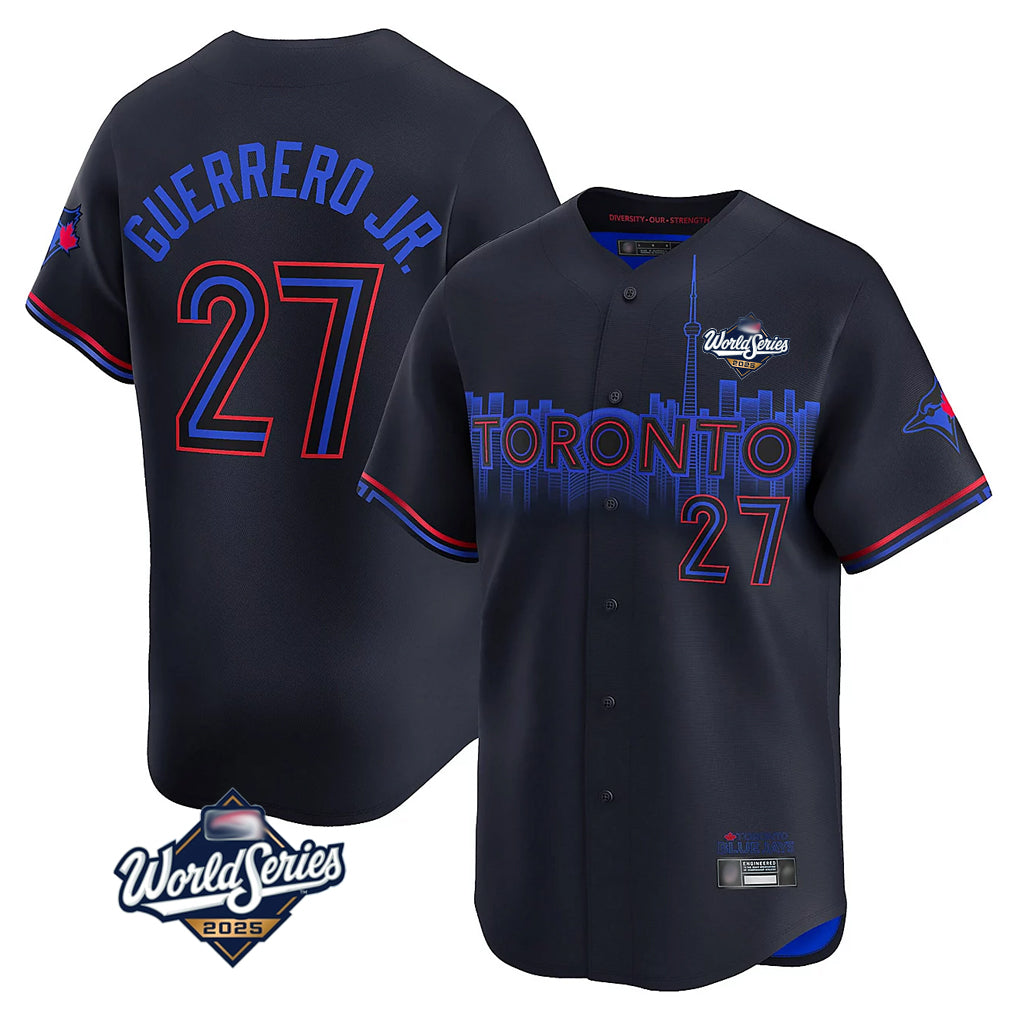 Toronto Blue Jays #27 Vladimir Guerrero Jr. Player Black 2025 World Series City Connect Limited Stitched Baseball Jersey