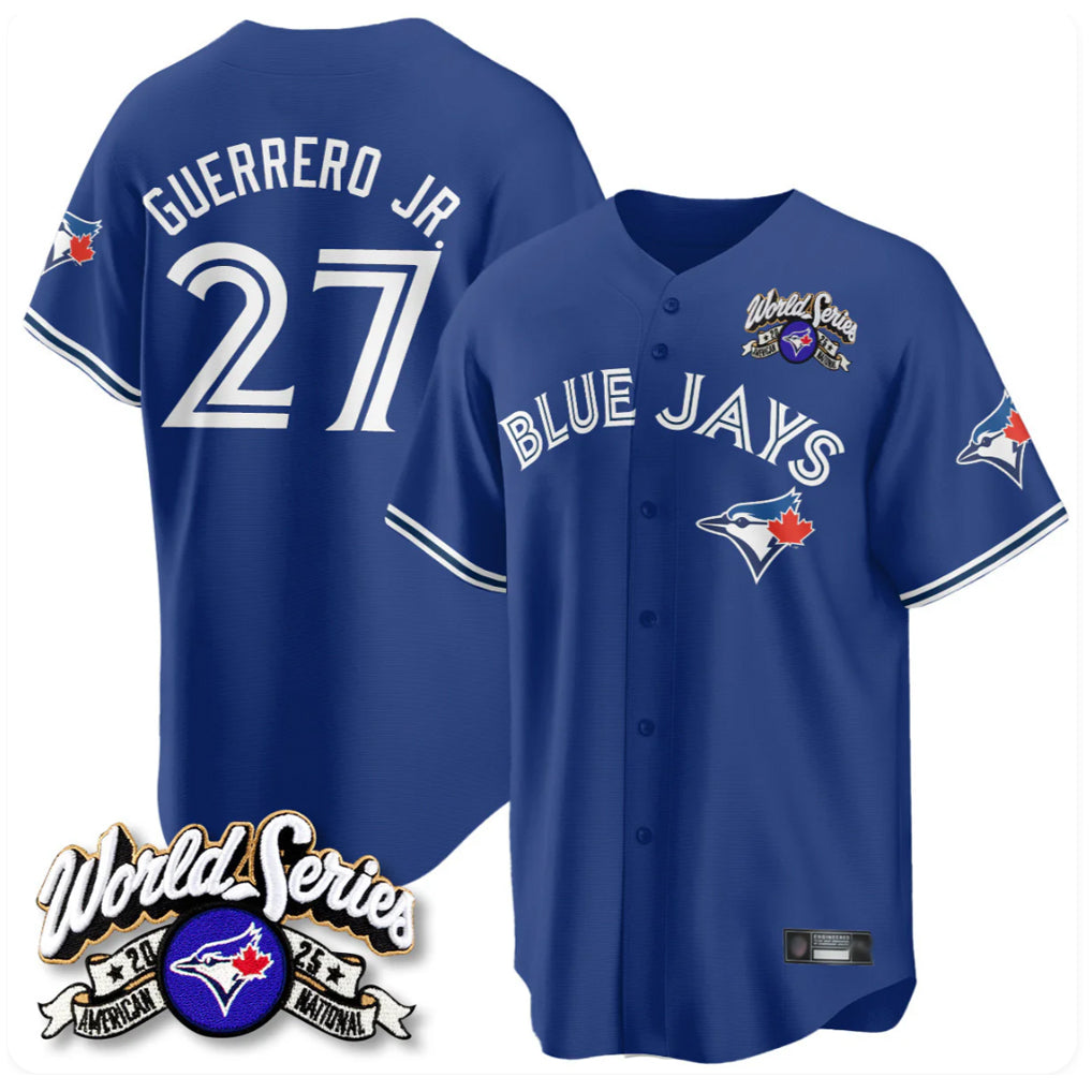 Toronto Blue Jays #27 Vladimir Guerrero Jr. Player Navy 2025 American League All Stitched Baseball Jersey