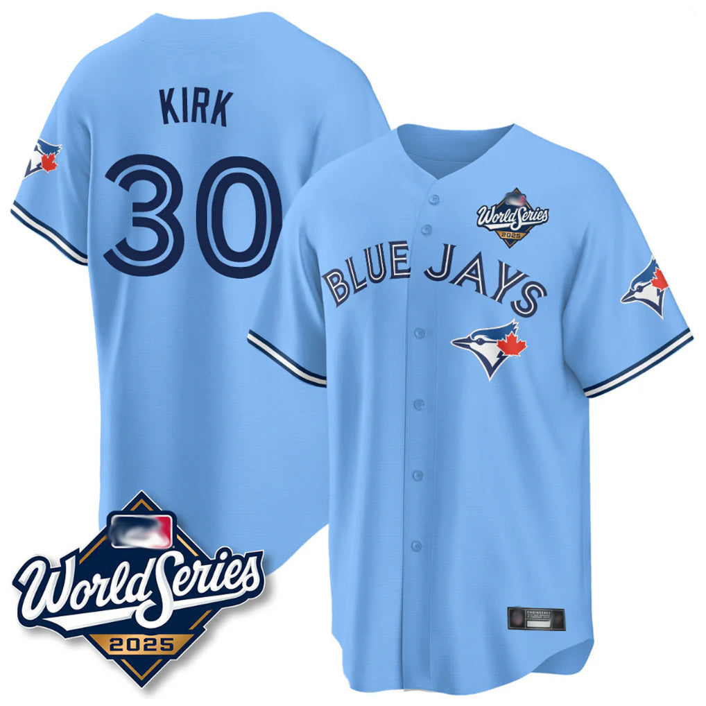 Toronto Blue Jays #30 Alejandro Kirk Player Blue 2025 World Series Limited Stitched Baseball Jersey