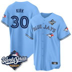Toronto Blue Jays #30 Alejandro Kirk Player Blue 2025 World Series Limited Stitched Baseball Jersey