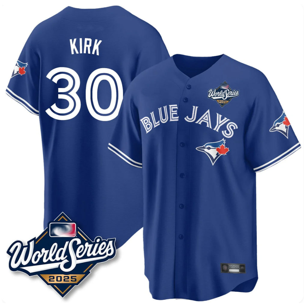 Toronto Blue Jays #30 Alejandro Kirk Player Royal 2025 World Series Limited Stitched Baseball Jersey