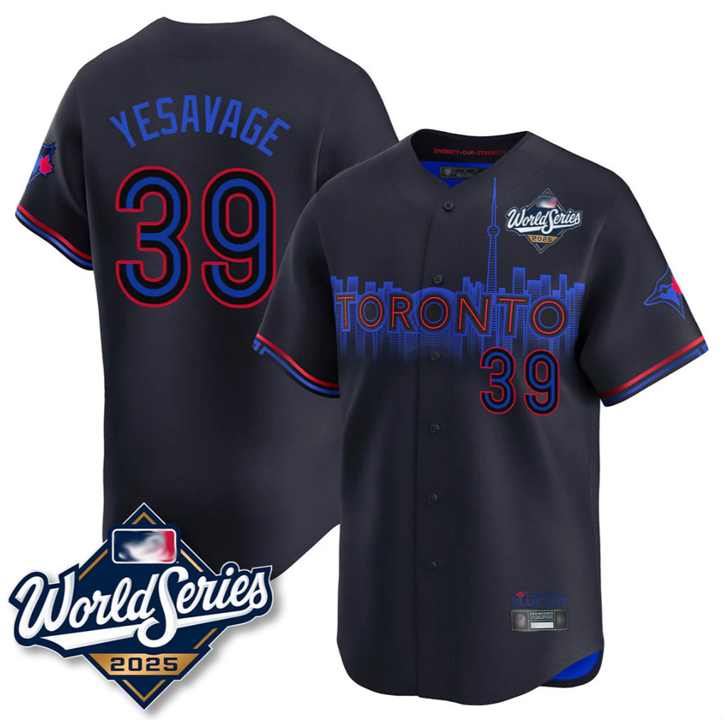 Toronto Blue Jays #39 Trey Yesavage Player Black 2025 World Series City Connect Stitched Baseball Jersey