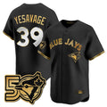 Toronto Blue Jays #39 Trey Yesavage Player Black 50 Seasons Patch Vapor Premier Limited All Stitched Baseball Jersey